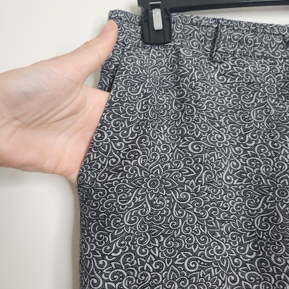 The Kooples Linen Blend Black Printed Fitted Jogger Trousers Size 48 - Picture 6 of 16